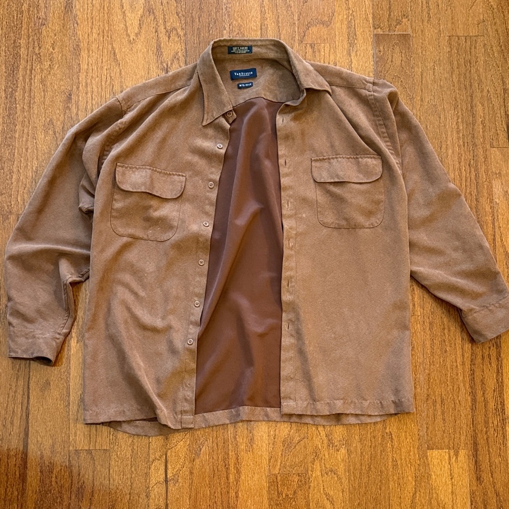 Van Heusen Men's Tan Casual Button Down Shirt